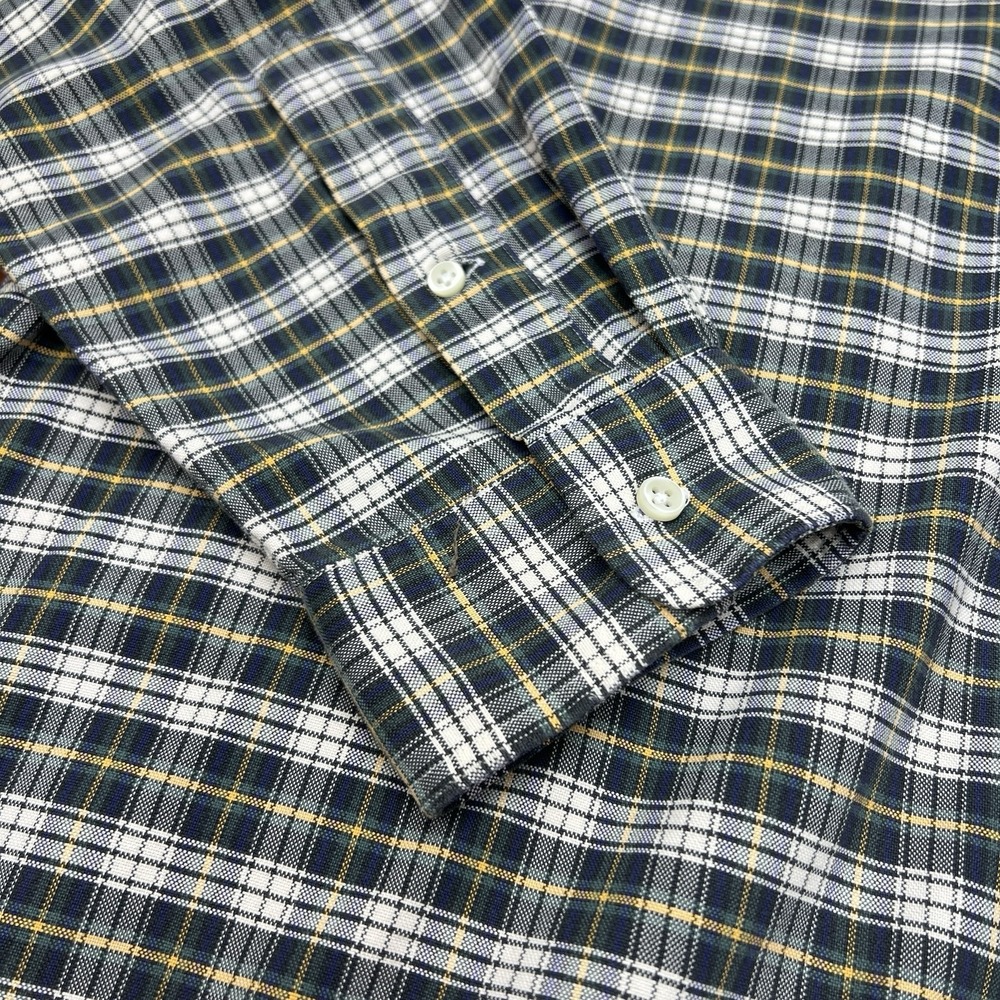 Ralph Lauren Custom Fit Plaid Button Down Shirt Men's XL Blue Green Yellow - Picture 4 of 16